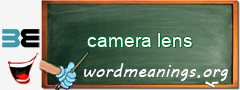 WordMeaning blackboard for camera lens